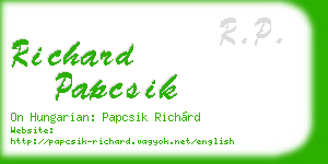 richard papcsik business card